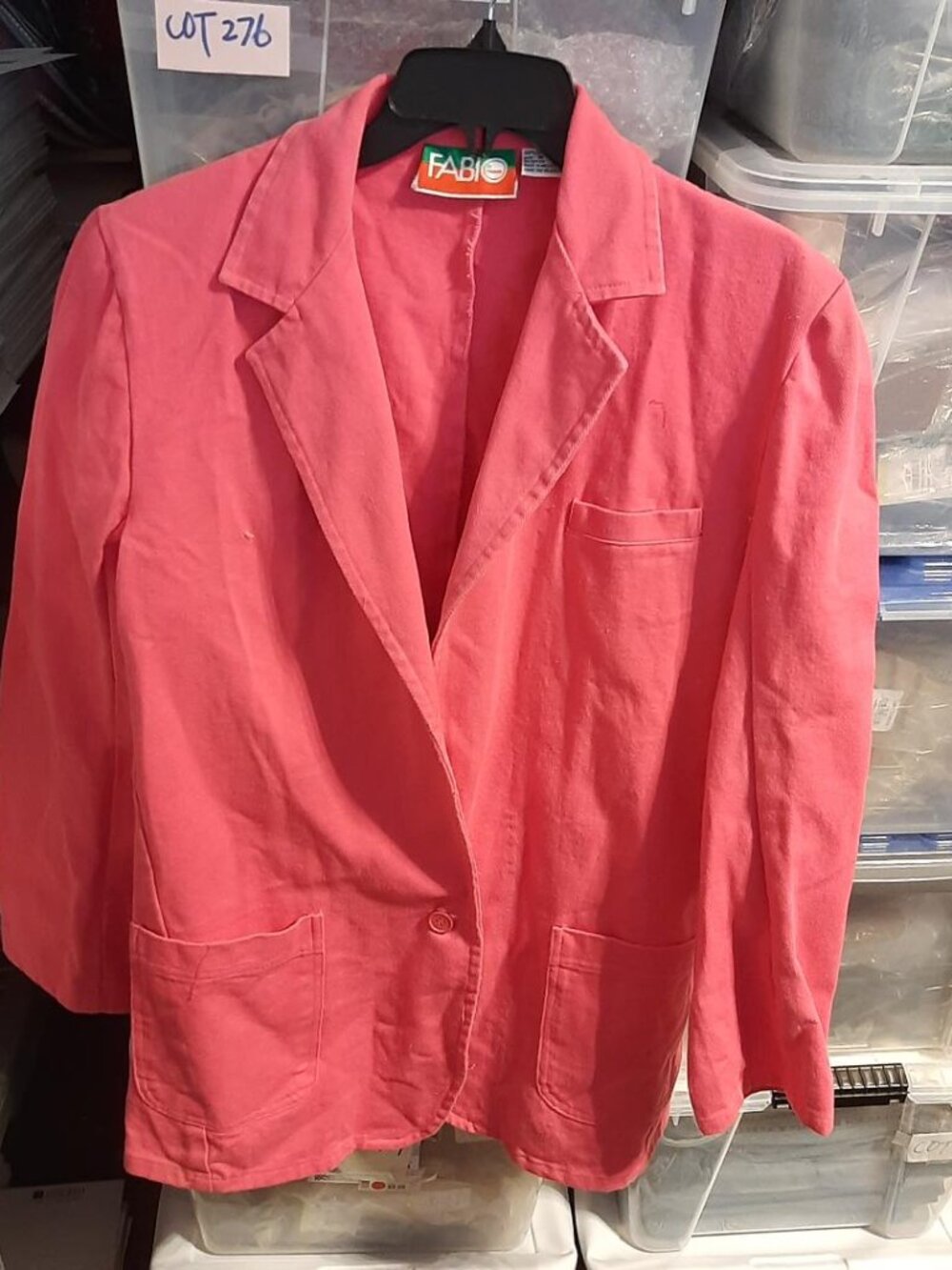 Vintage Women Fabi Coral Single Breasted Blazer W 3Pockets Size M